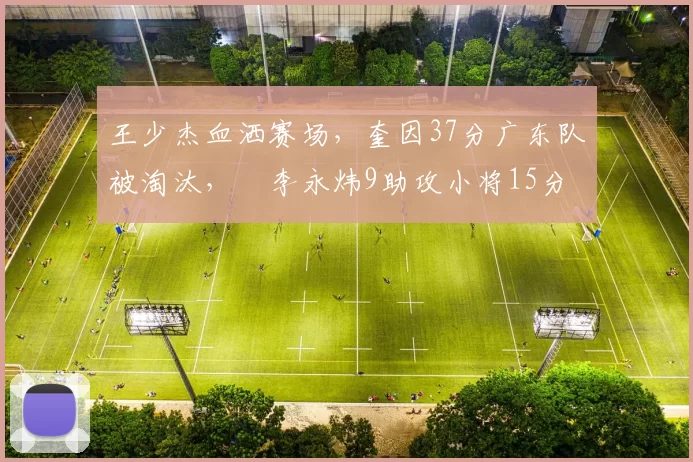 王少杰血洒赛场，奎因37分广东队被淘汰，偰李永炜9助攻小将15分